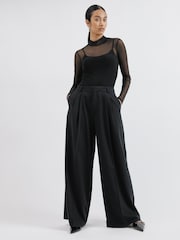 Albaray maatgesneden 2 geplooide zwarte broek - Image 1 of 1