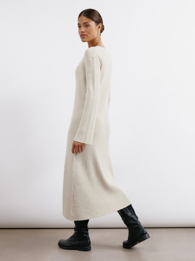 Albaray Natural Flute Sleeve Knitted Dress - Image 2 of 4