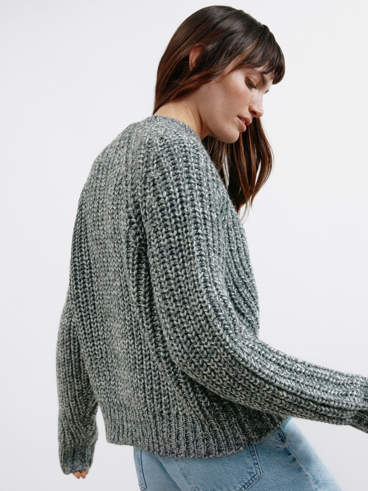Albaray Grey Chunky Rib Jumper - Image 2 of 4 Albaray Grey Chunky Rib Jumper - Image 2 of 4