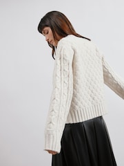 Albaray Cream Cable Crew Neck Jumper - Image 2 of 5