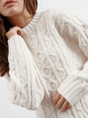 Albaray Cream Cable Crew Neck Jumper - Image 3 of 5