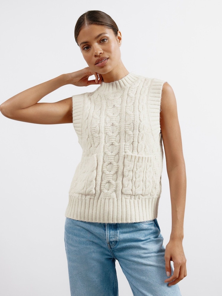 Albaray Cream Cable Pocket Tank - Image 1 of 4
