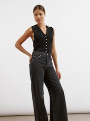 Albaray Full Length Wide Leg Black Jeans - Image 1 of 4