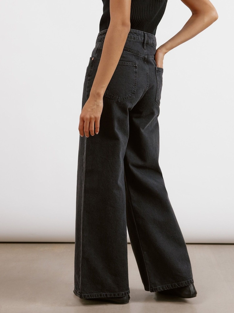Albaray Full Length Wide Leg Black Jeans - Image 2 of 4 Albaray Full Length Wide Leg Black Jeans - Image 2 of 4