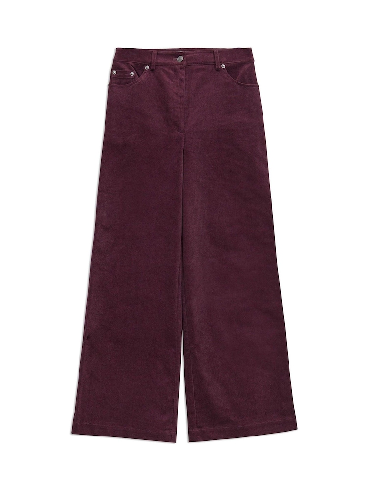 Albaray Red Cord Wide Leg Trousers - Image 5 of 5