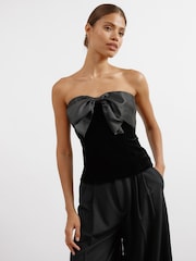 Albaray schwarzes Bandeau-Kleid mit Satinschleife - Bild 1 von 5