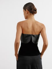 Albaray schwarzes Bandeau-Kleid mit Satinschleife - Bild 2 von 5