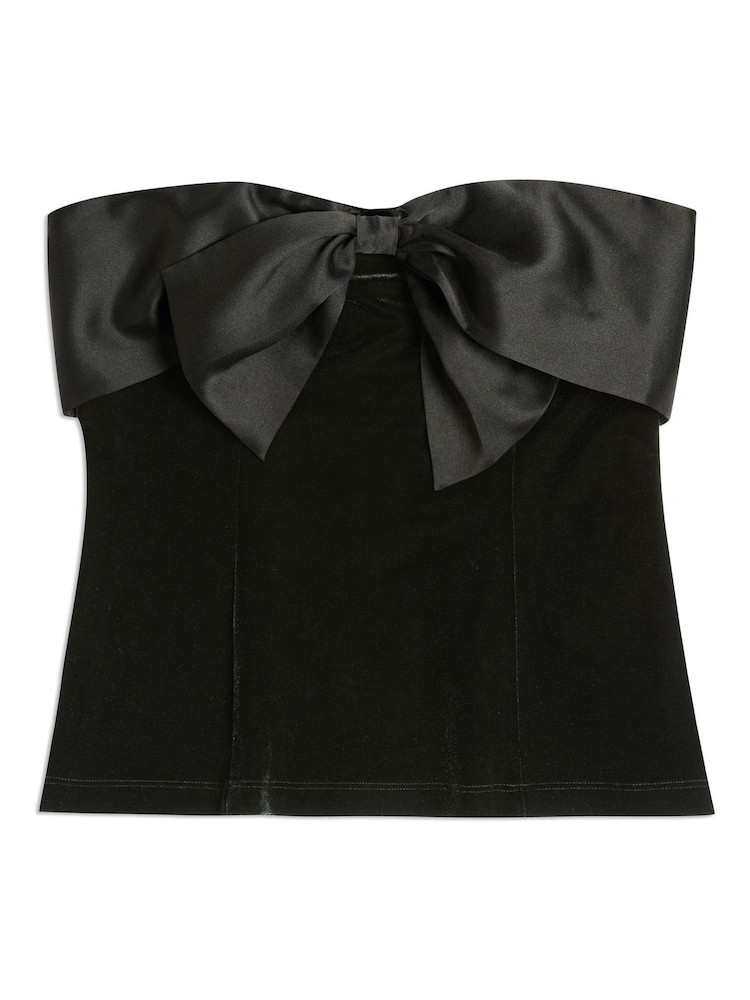 Albaray schwarzes Bandeau-Kleid mit Satinschleife - Bild 5 von 5