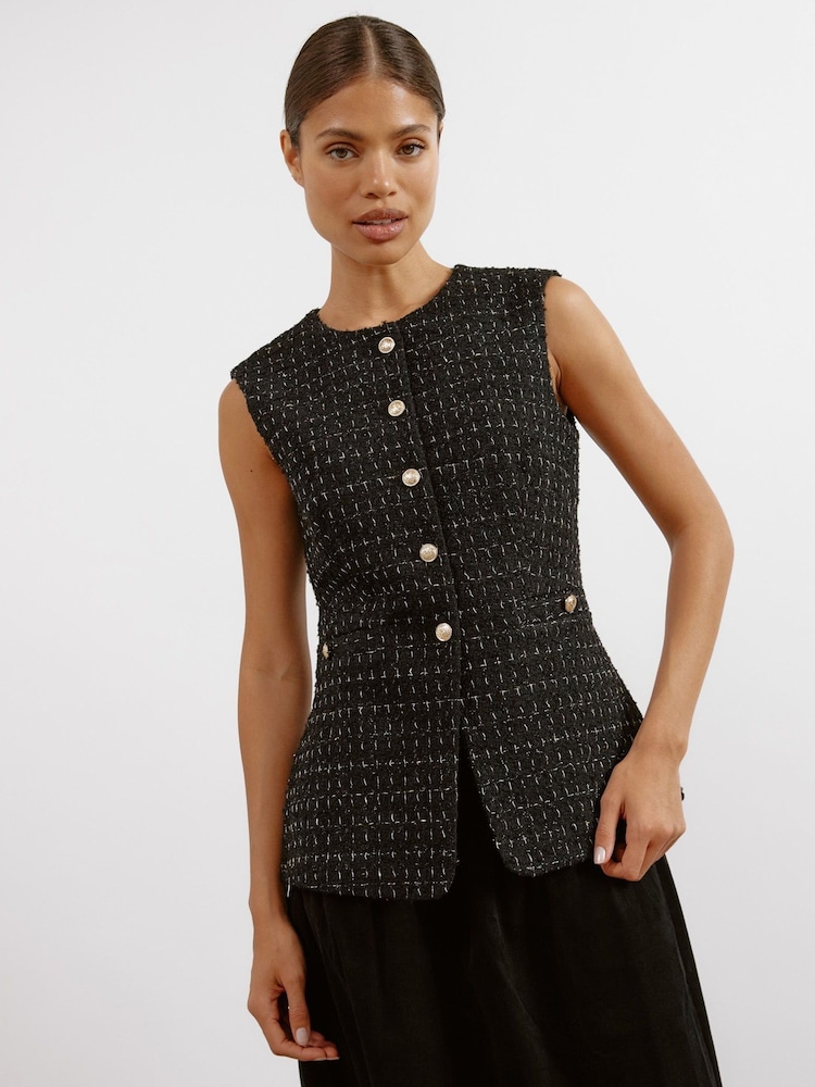 Albaray Gold Tweed Black Waistcoat - Image 1 of 6