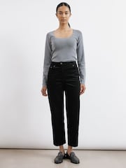 Albaray Cord Straight Leg Black Trousers - Image 1 of 4