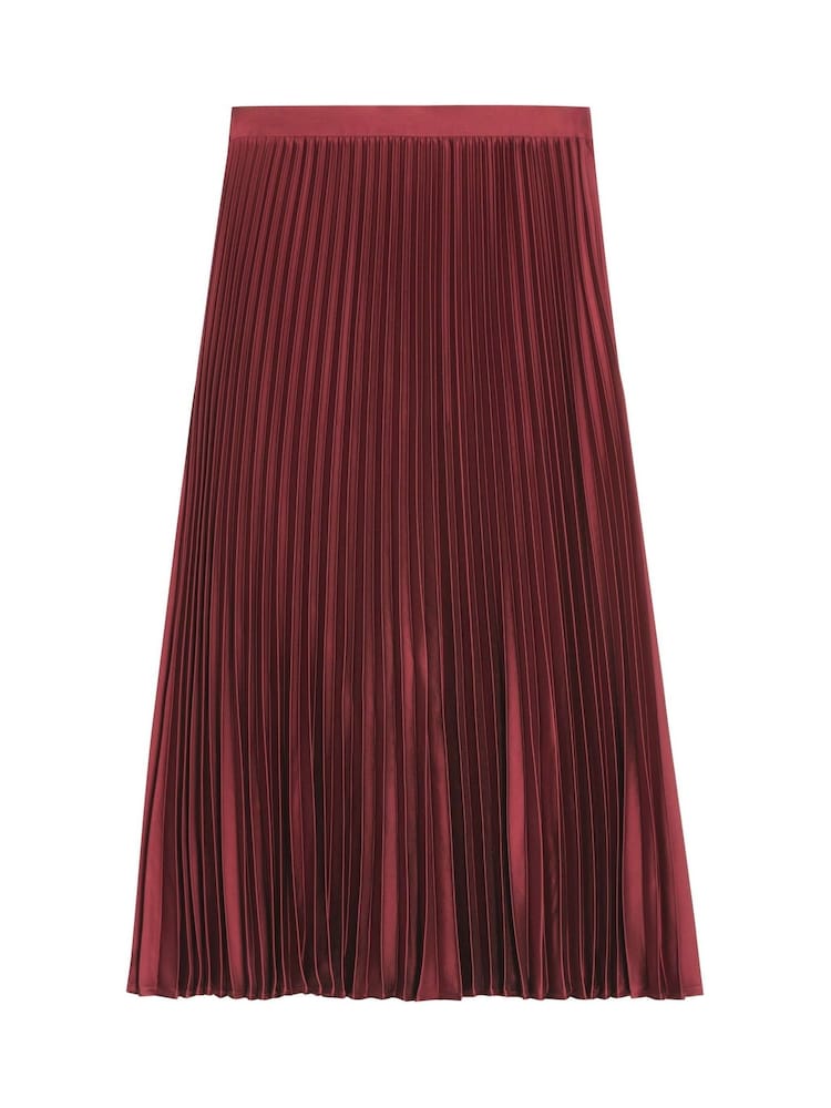 Albaray Red Satin Pleat Skirt - Image 4 of 4