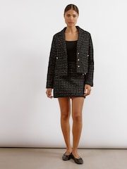 Albaray Gold Tweed Short Black Skirt - Image 4 of 6