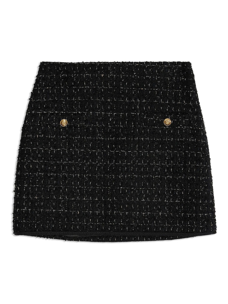 Albaray Gold Tweed Short Black Skirt - Image 6 of 6