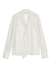 Albaray Cream Spot Long Sleeve Tie Top - Image 3 of 3