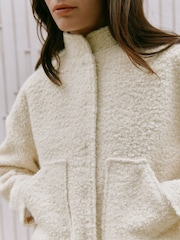 Albaray Cream Curly Bomber Jacket - Image 3 of 5