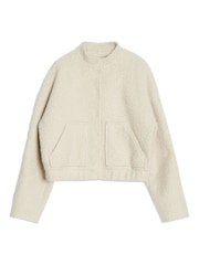 Albaray Cream Curly Bomber Jacket - Image 5 of 5