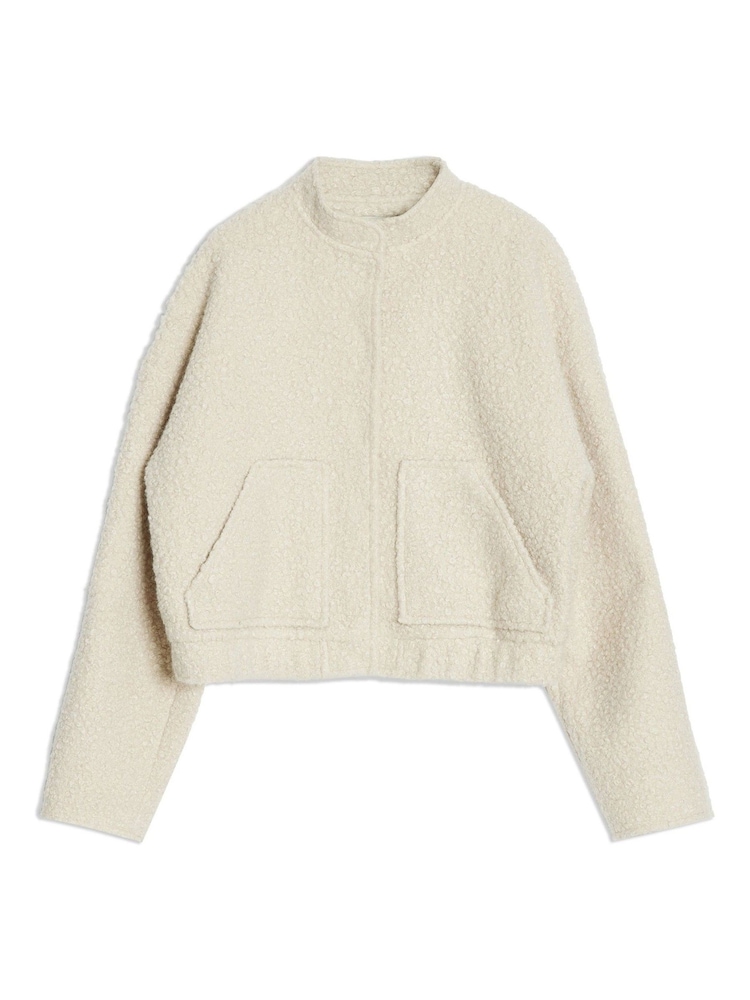 Albaray Cream Curly Bomber Jacket - Image 5 of 5