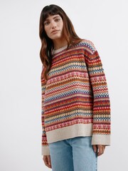 Albaray Pink Fairisle Pattern Jumper - Image 1 of 4