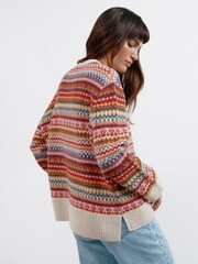 Albaray Pink Fairisle Pattern Jumper - Image 2 of 4