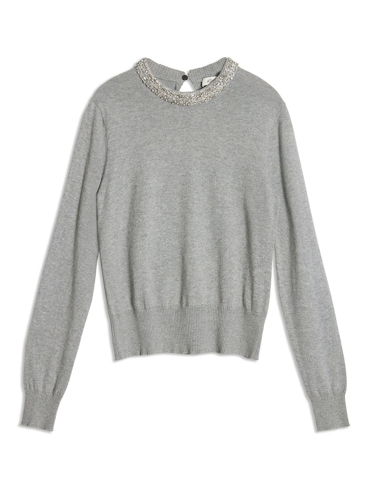Albaray Grey Diamante Trim Jumper - Image 4 of 4