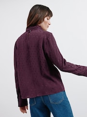 Albaray Red Jaquard Twist Neck Top - Image 2 of 5