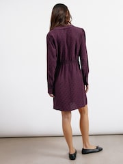Albaray Burgundy Red Jaquard Spot Bow Dress - Image 2 of 4