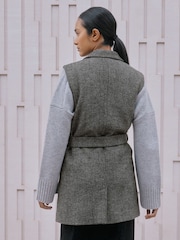 Albaray Grey Herringbone Sleeveless Jacket - Image 2 of 4