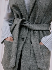 Albaray Grey Herringbone Sleeveless Jacket - Image 3 of 4