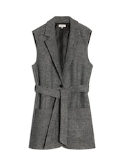 Albaray Grey Herringbone Sleeveless Jacket - Image 4 of 4