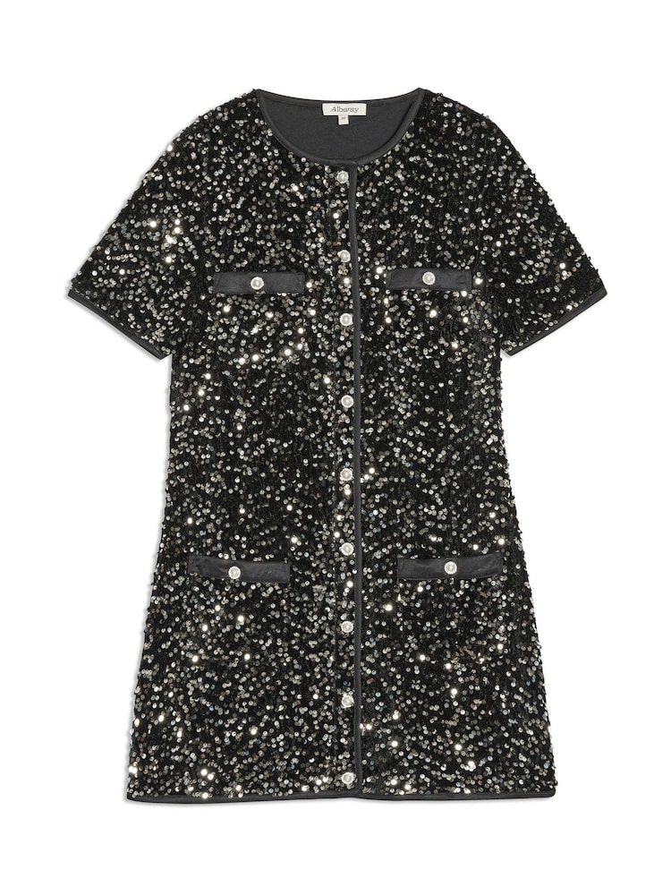 Albaray Sequin Pocket Black Dress - Image 4 of 4