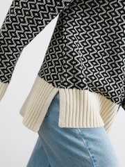 Albaray Jaquard Black Jumper - Image 3 of 4