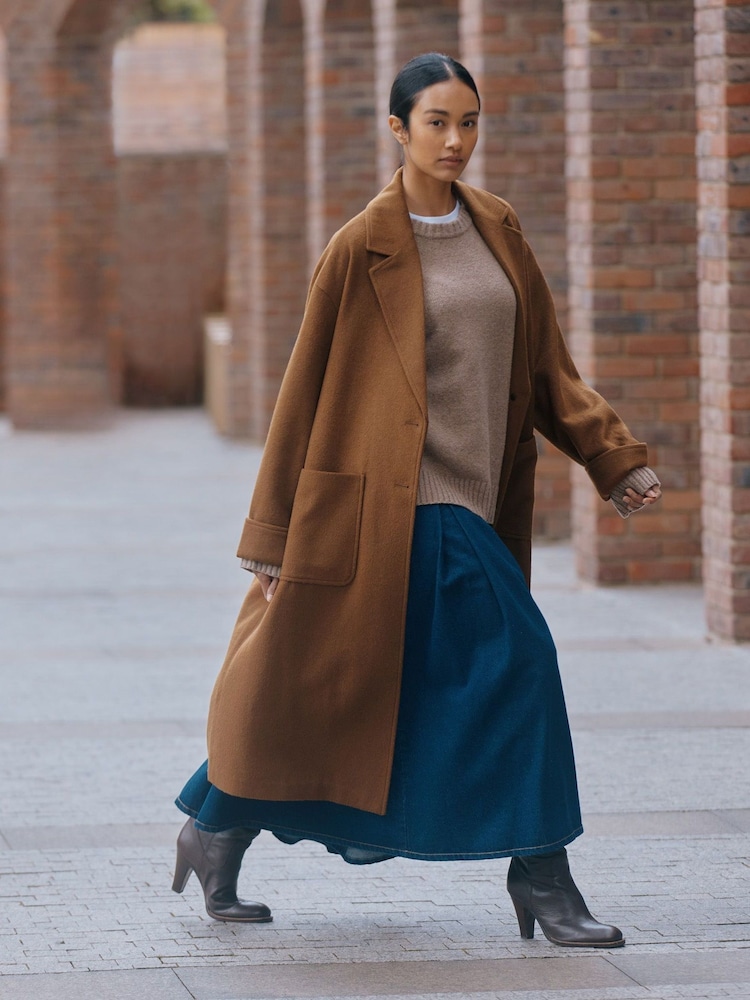 Albaray Wool Brown Coat - Image 1 of 5 Albaray Wool Brown Coat - Image 1 of 5