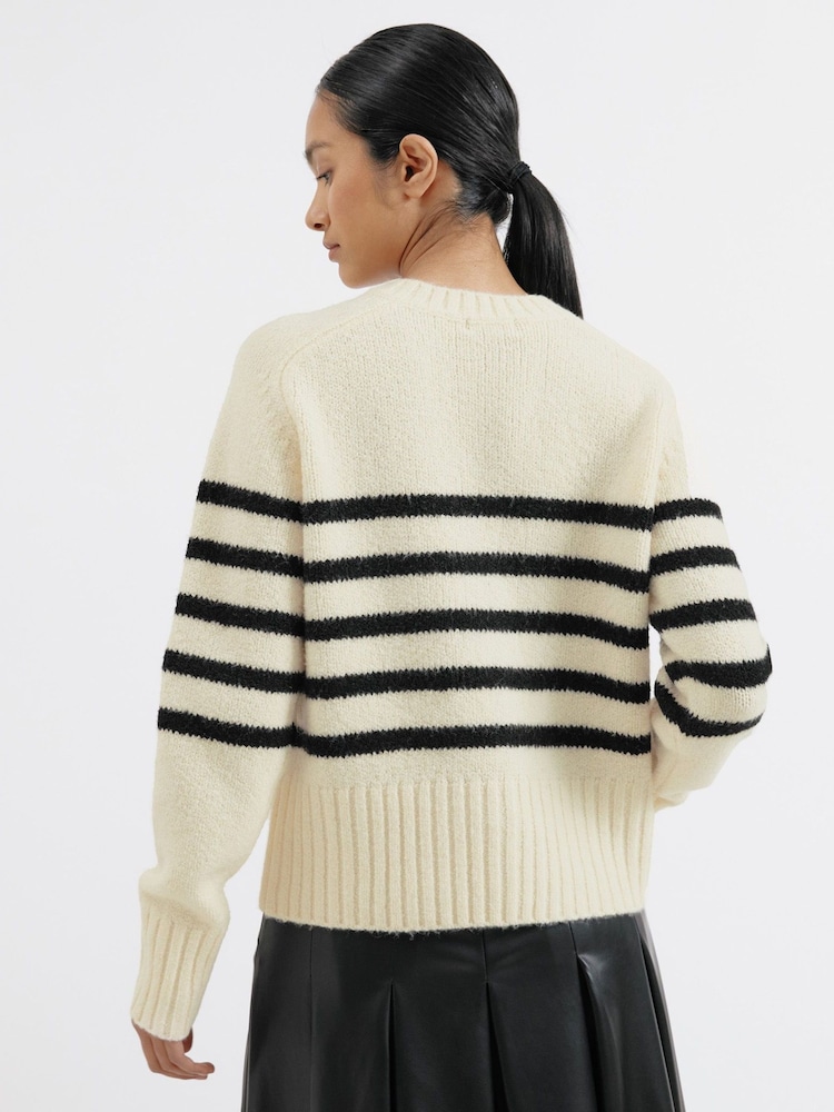 Albaray Stripe Button Through Cream Cardigan - Image 2 of 4