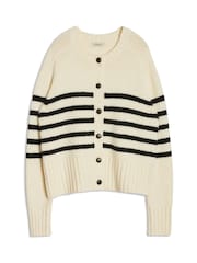 Albaray Stripe Button Through Cream Cardigan - Image 4 of 4