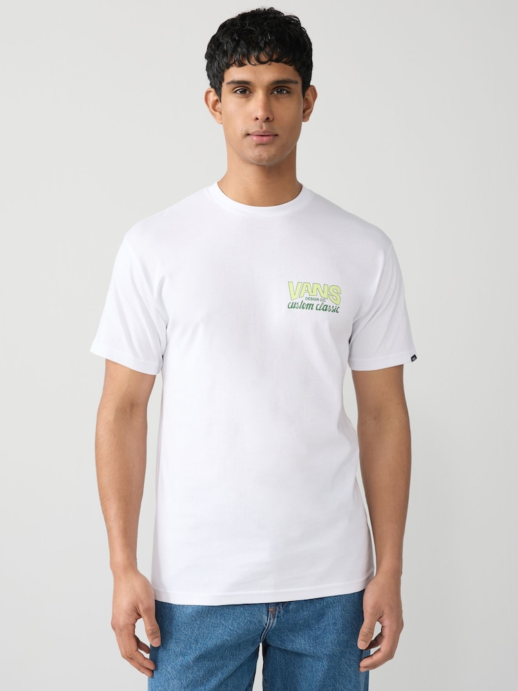 Белый - Vans Mens Shop Back Print T-shirt - Image 2 of 7