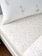 Bianca Neutral Brushed 100% Cotton Balloons Spot Fitted Sheet - Image 2 of 2