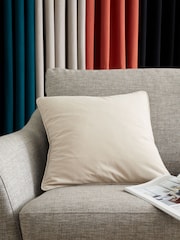 Catherine Lansfield Natural Wilson Velvet Cushion - Image 1 of 3
