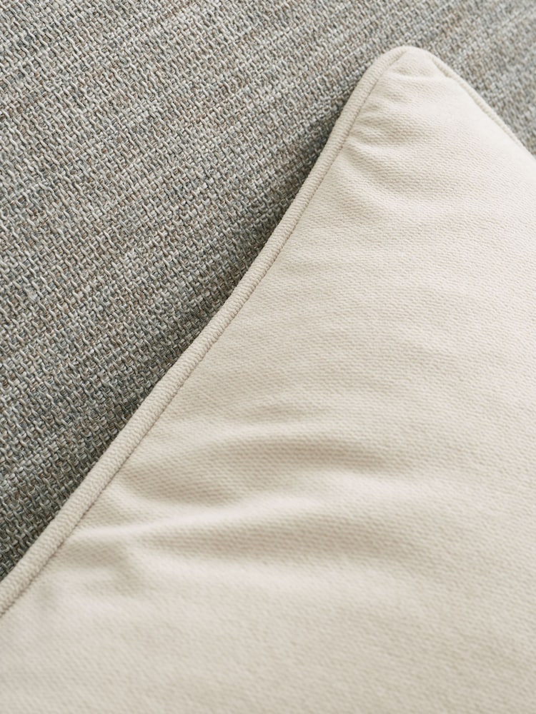 Catherine Lansfield Natural Wilson Velvet Cushion - Image 2 of 3