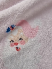Catherine Lansfield Pink Vintage Christmas Santa Soft and Cosy Fleece Throw - Image 2 of 4