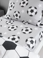 Catherine Lansfield Brushed 100% Cotton Football Stars Fitted Sheet - Imagem 1 de 2