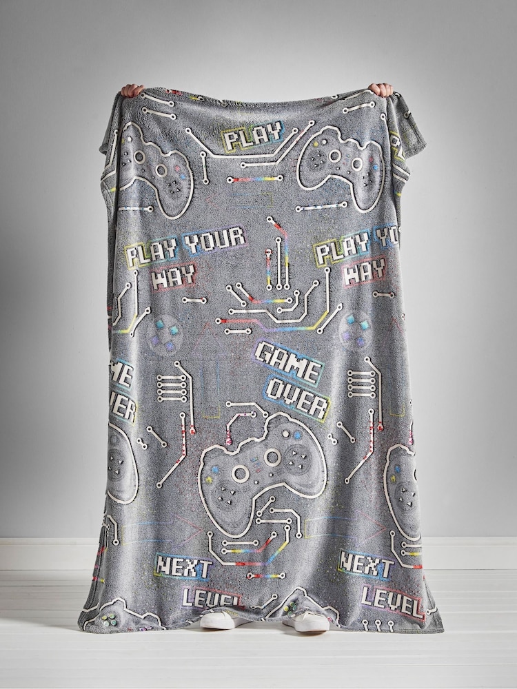 Catherine Lansfield Game Over Glow in the Dark Cosy Fleece Throw - Imagem 5 de 5