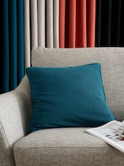 Catherine Lansfield Teal Wilson Velvet Cushion - Image 1 of 3