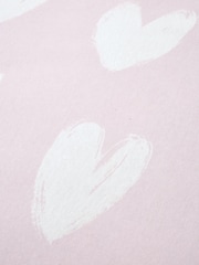 Catherine Lansfield Pink Brushed 100% Cotton Hearts Fitted Sheet - Image 2 of 2