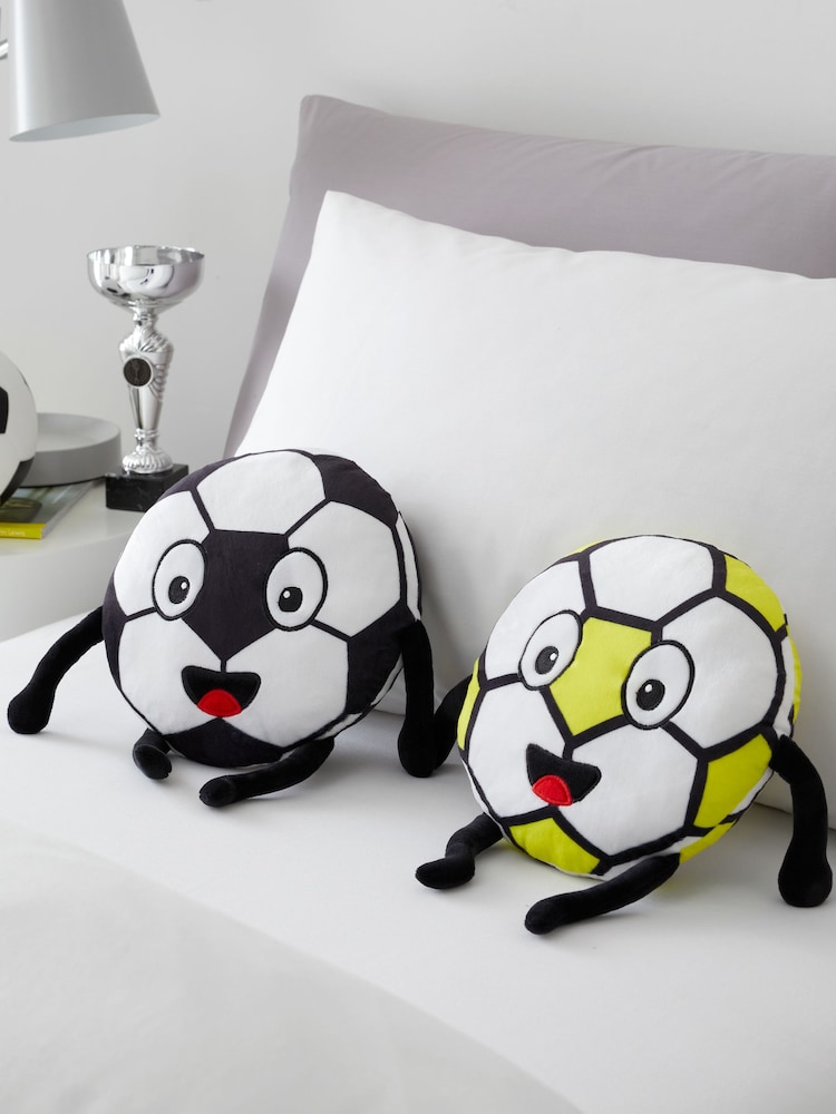 Catherine Lansfield White/Black Forever Together Football Magnetic Hands Cushions - Image 1 of 3