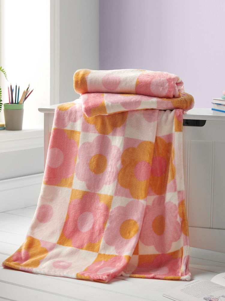 Catherine Lansfield de lã macio e aconchegante Retro Daisy Throw - Imagem 1 de 4