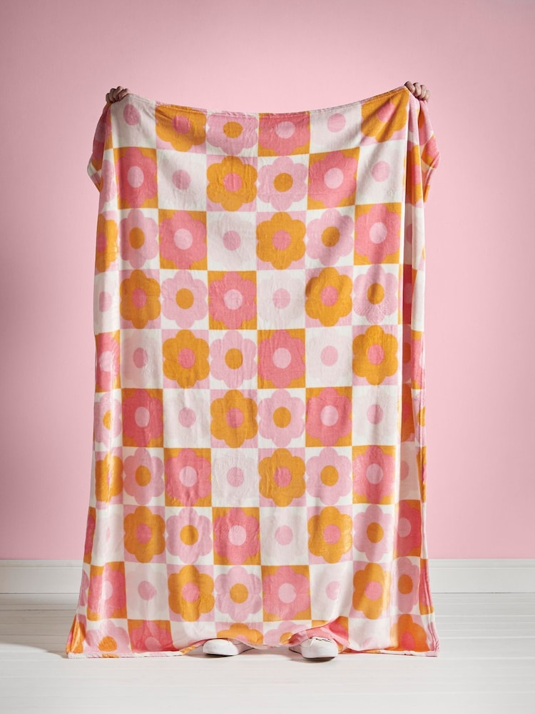 Catherine Lansfield de lã macio e aconchegante Retro Daisy Throw - Imagem 4 de 4