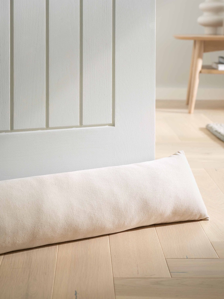Catherine Lansfield Natural Wilson Velvet Door Draught Excluder - Image 1 of 2