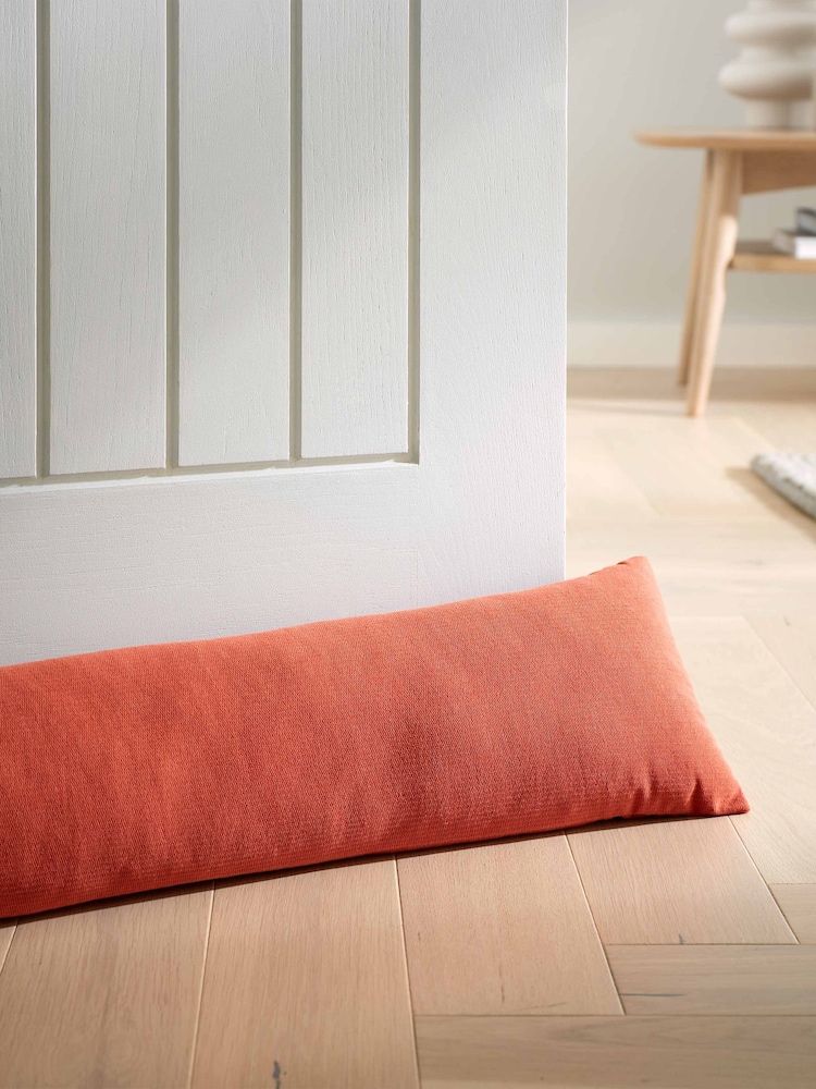 Catherine Lansfield Terracotta Wilson Velvet Door Draught Excluder - Image 1 of 2 Catherine Lansfield Terracotta Wilson Velvet Door Draught Excluder - Image 1 of 2