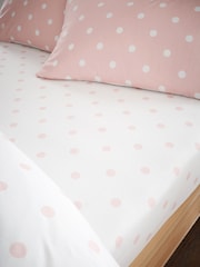 Catherine Lansfield geborstelde 100% katoenen polkadot hoeslaken - Image 1 of 2