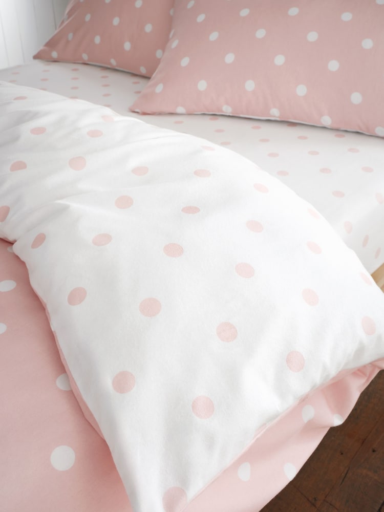 Catherine Lansfield geborstelde 100% katoenen polkadot hoeslaken - Image 2 of 2